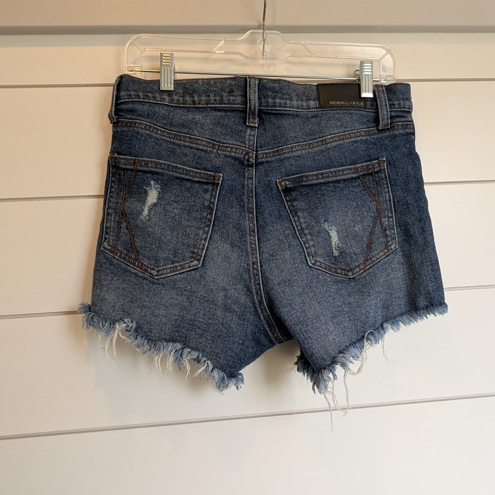 Kendall & Kylie Icon Shorts Denim Distressed Jean Shorts Size 7 28 Booty 3 In - Picture 6 of 10